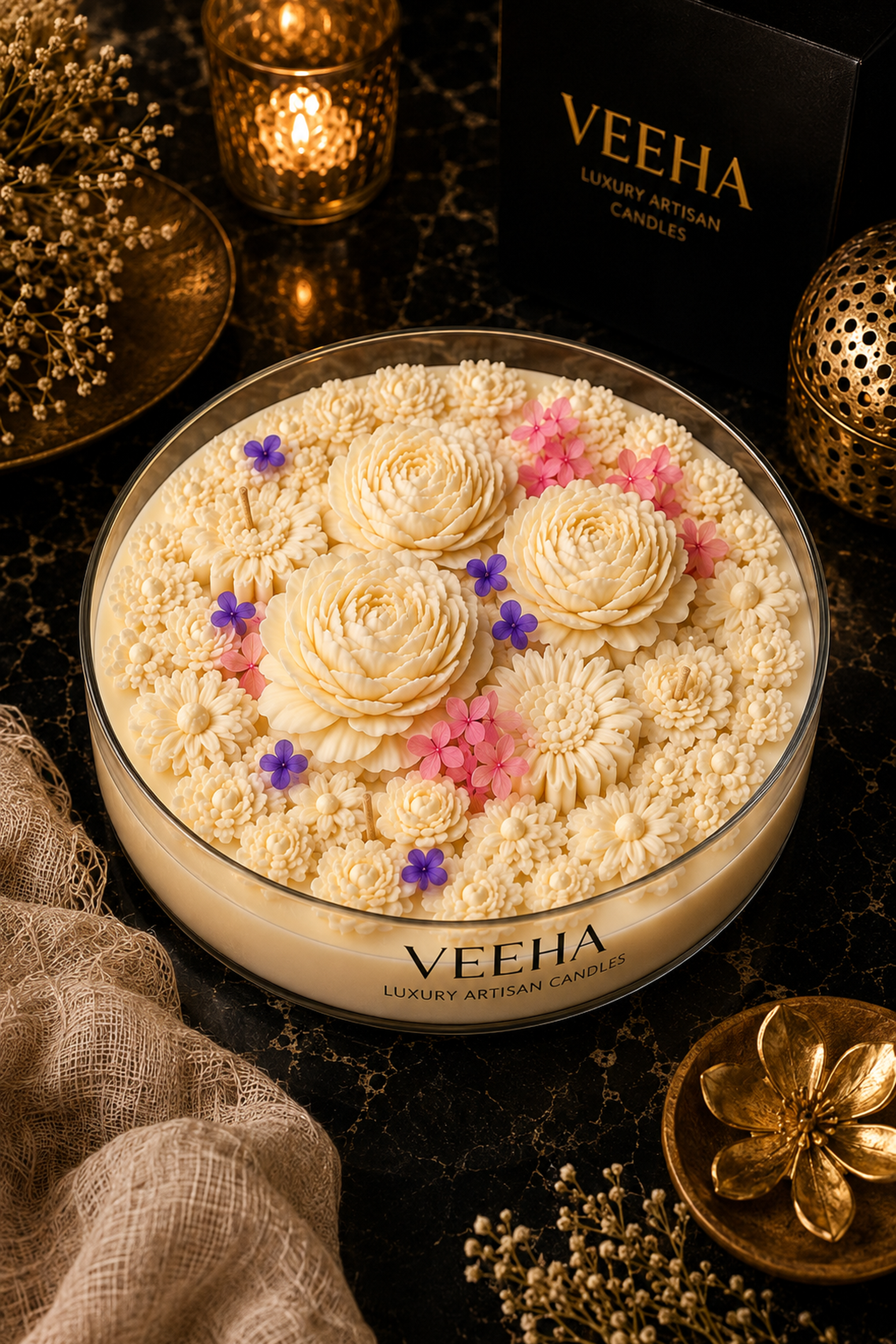 Glass Bowl – Glass 10-wick Floral — Studio Veeha